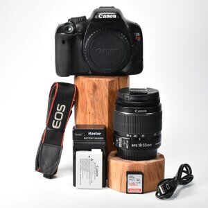 Canon EOS Rebel T2i SLR Digital Camera 18MP Canon 18-55mm Lens HD Video 128GB SD